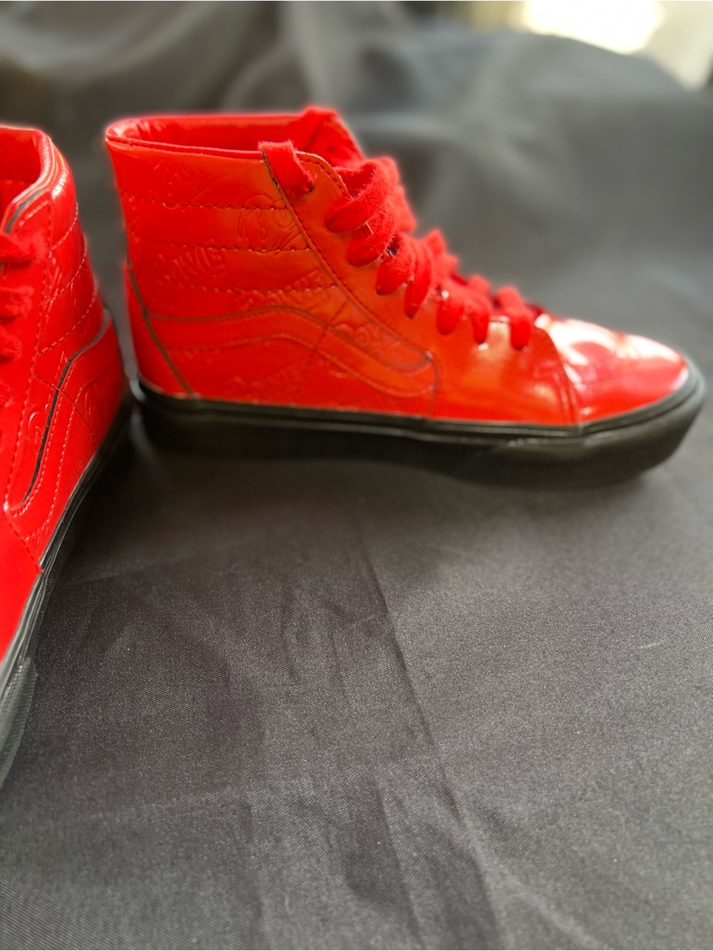 David Bowie Vans Red High-Top Sneakers/Skate shoes - Picture 5 of 13